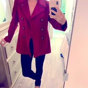 Holiday Red Peacoat.